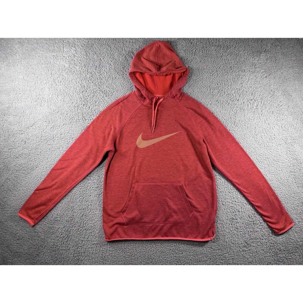 Nike Dri Fit Hoodie Men Large Swoosh Logo Pullover Training Running Thumb Holes